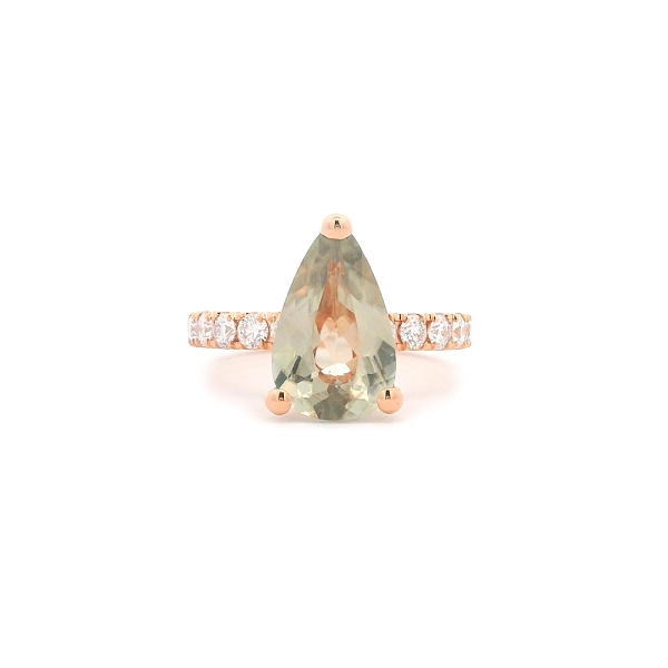 Ring aus 18kt Roségold mit Turmalin und Diamanten