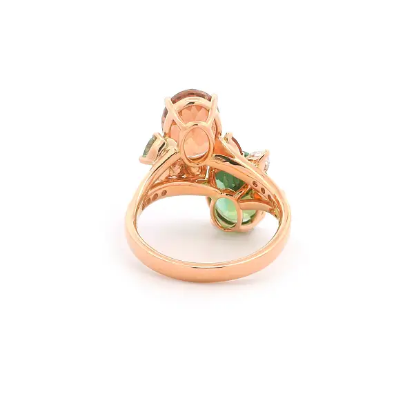 Ring aus 18kt Gold mit Turmalinen, Saphiren und Diamanten