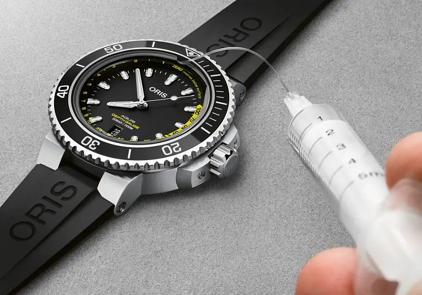 Oris Aquis Tiefenmessgerät 01 733 7755 4154-Set RS