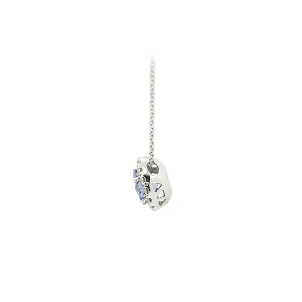 Weißgoldkette mit Tansanit und Diamanten