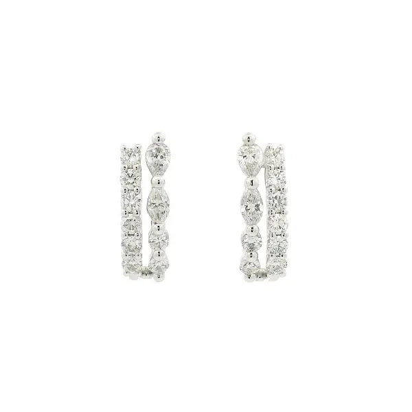 Ohrringe aus Weißgold mit Brillanten und Marquise-Diamanten