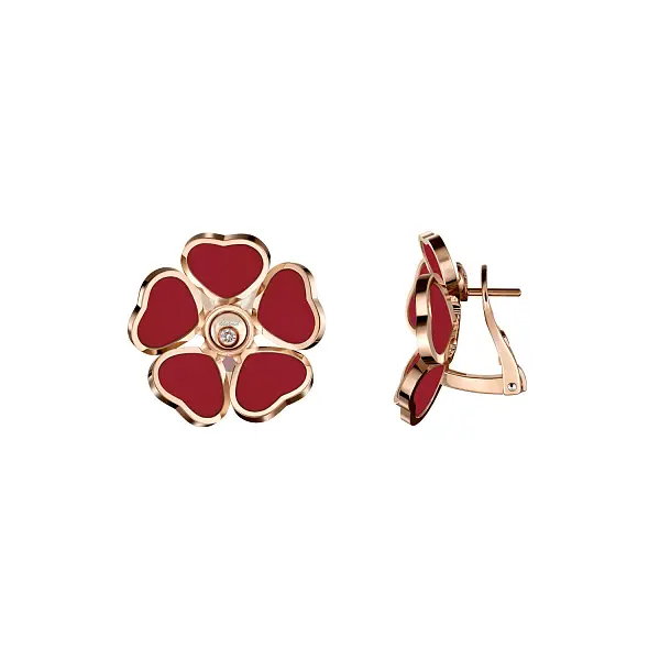 Gold-Ohrringe Chopard Happy Hearts Blumen 84A085-5811