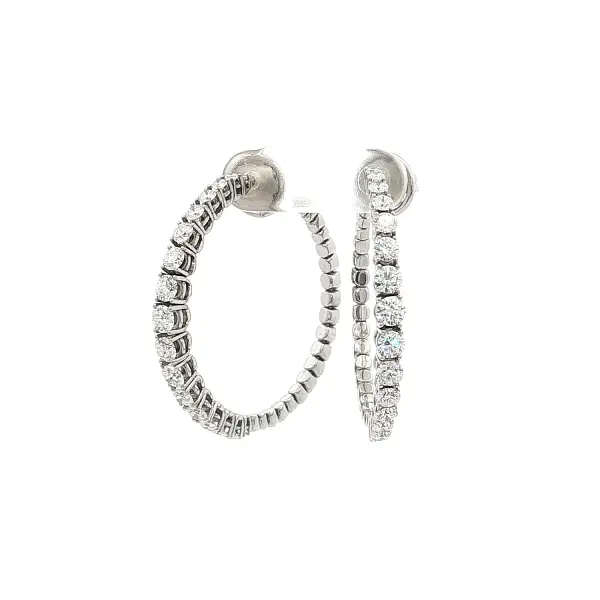 Runde Goldohrringe mit Diamanten