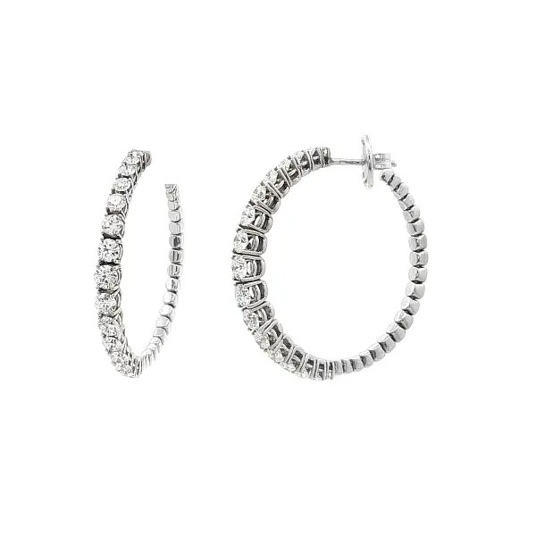 Runde Goldohrringe mit Diamanten