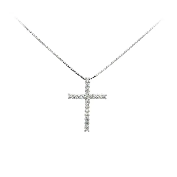 Gold-Anhänger Kreuz mit Diamanten
