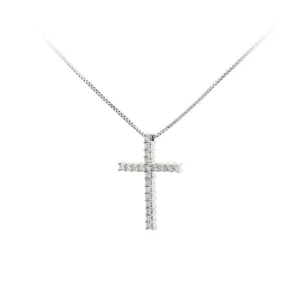 Gold-Anhänger Kreuz mit Diamanten