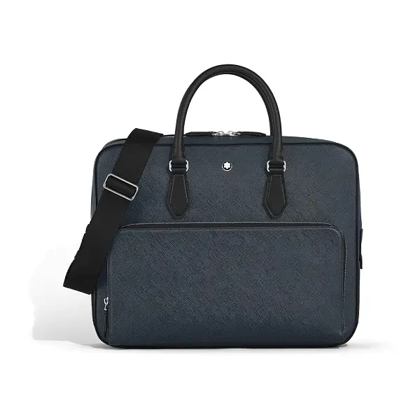 Montblanc Sartorial Medium Dokumententasche Tweed Blau MB220332