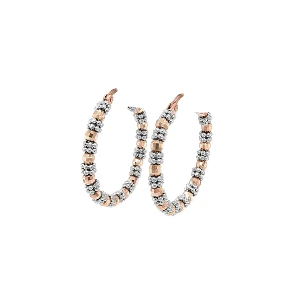 Creolen aus Kombiniertem Gold mit Perlendekor