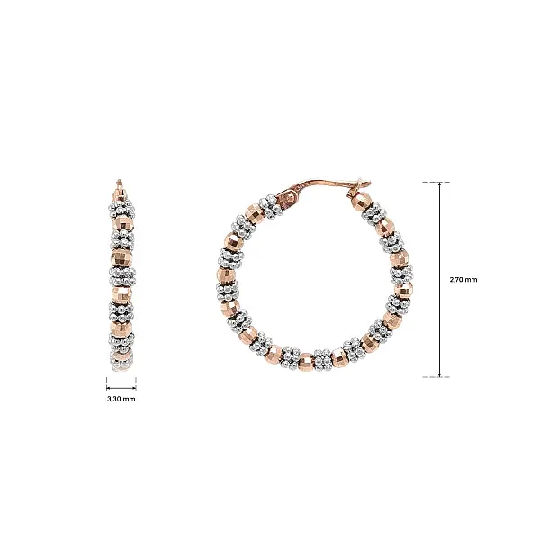 Creolen aus Kombiniertem Gold mit Perlendekor