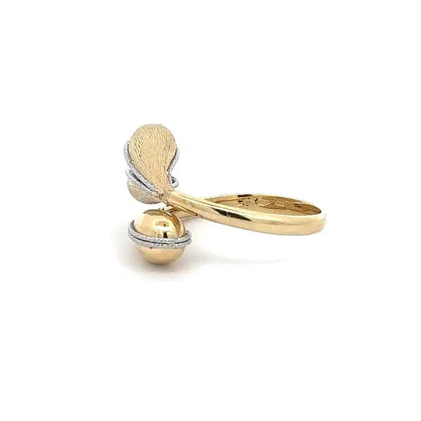 Goldring mit Amethyst – organisches zweifarbiges Design