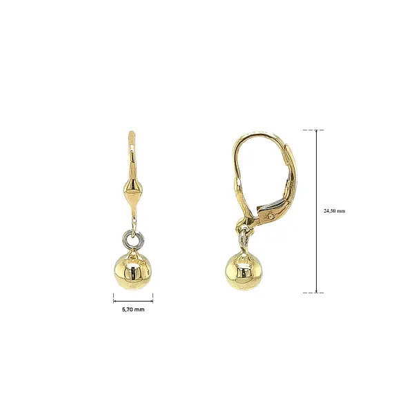 Goldene Hängeohrringe mit Kügelchen