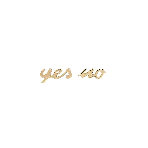 Goldohrringe „Yes / No“