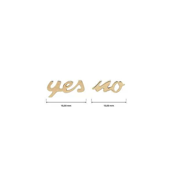Goldohrringe „Yes / No“