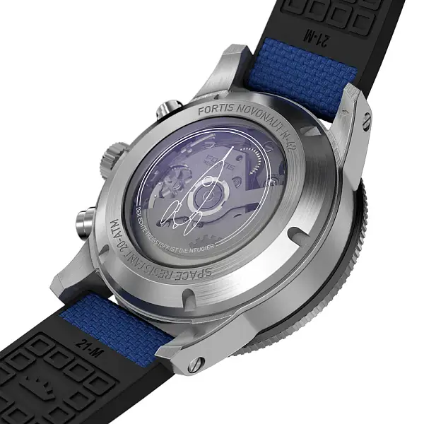 Fortis Novonaut N-42 Cobalt Blue on Hybrid Strap F2040013