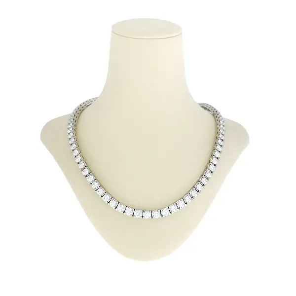Weißgold-Tenniscollier mit 36,5 ct Diamanten (F/VS1)