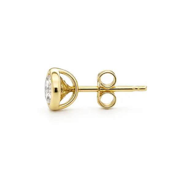 Goldene Ohrstecker mit klarem Zirkon