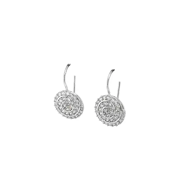 Goldohrringe mit Spiral-Motiv und Zirkonia