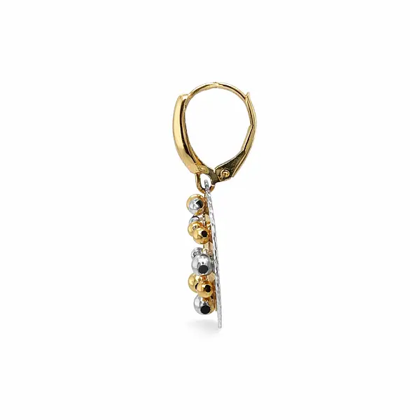 Hängende Ohrringe aus kombiniertem Gold mit Kugeldekor