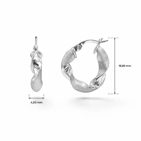 Creolen aus Weißgold mit gedrehtem Design