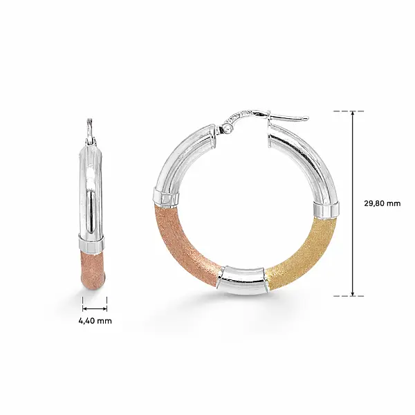 Creolen aus dreifarbigem Gold