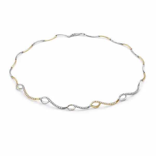 Halskette aus kombiniertem Gold mit Zirkonia