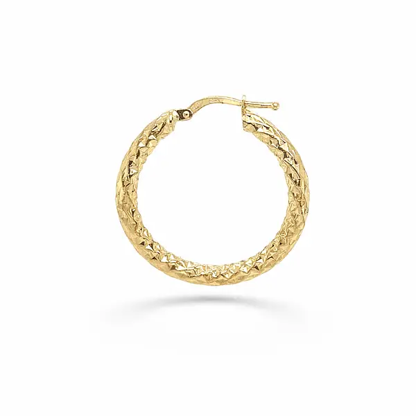 Luxuriöse goldene Creolen mit diamantierter Oberfläche