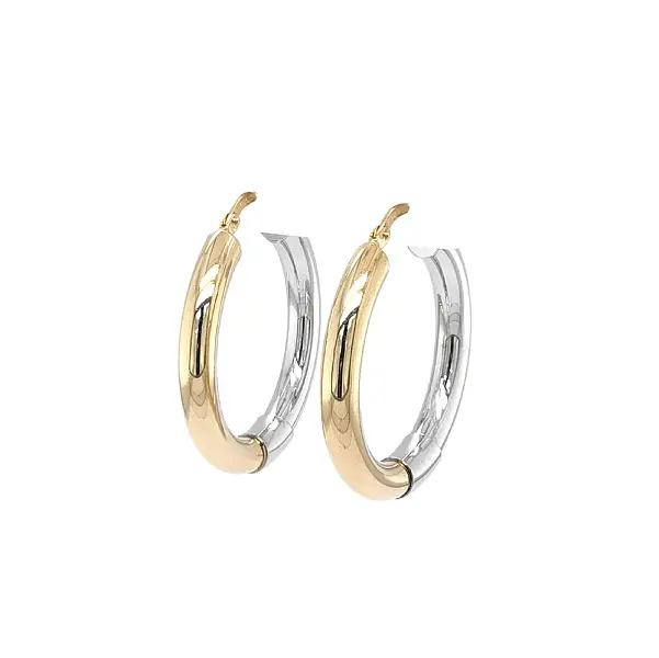 Goldene Creolen aus kombiniertem Gold