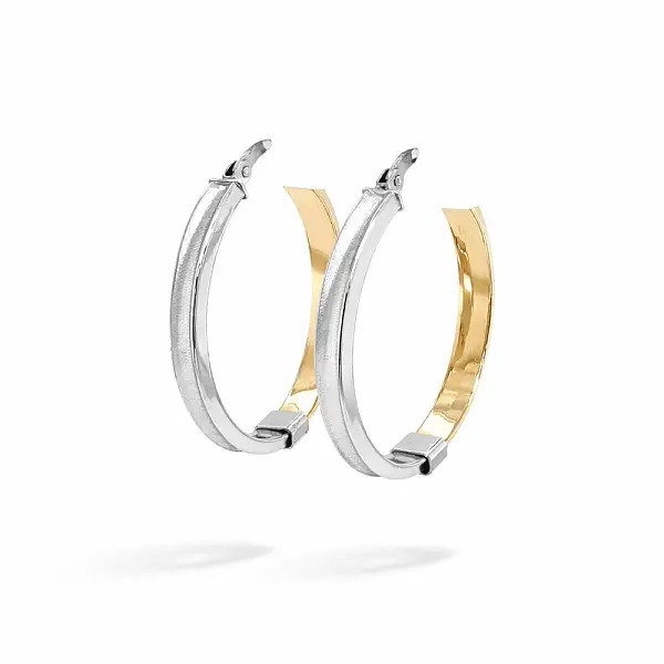 Goldene Creolen aus kombiniertem Gold