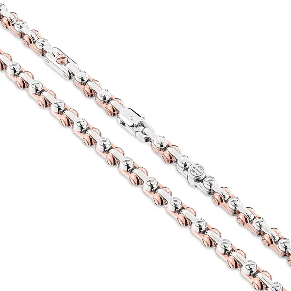 Zancan Herrenhalskette aus Rosé- und Weißgold EC707RB-60