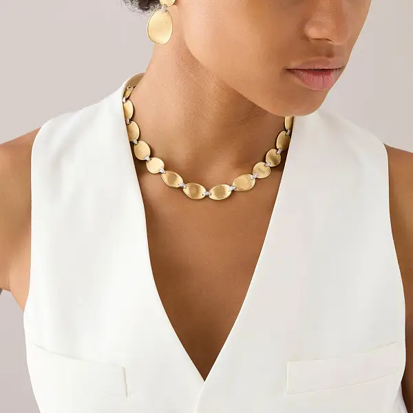 Goldene Halskette Marco Bicego Lunaria Diamonds CB2893_B YW Q6