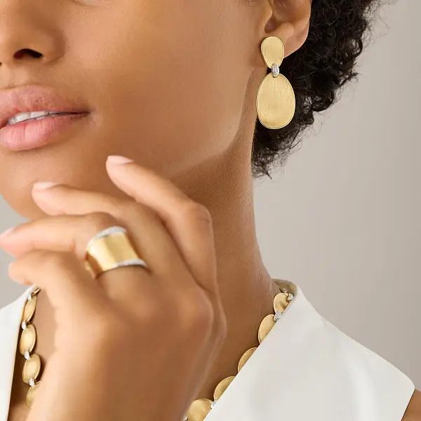 Goldohrringe Marco Bicego Lunaria Diamonds OB1460_B YW Q6