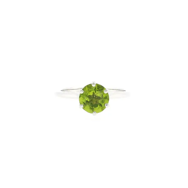 Ring aus 18 kt Weißgold mit Peridot 1,40 ct