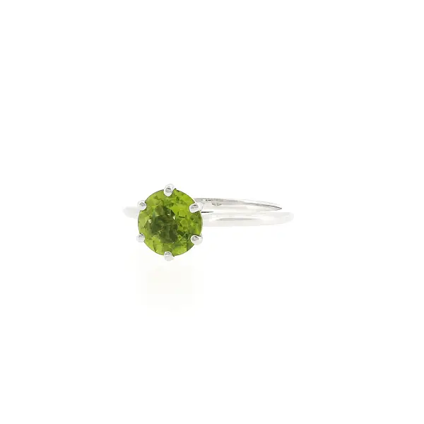 Ring aus 18 kt Weißgold mit Peridot 1,40 ct