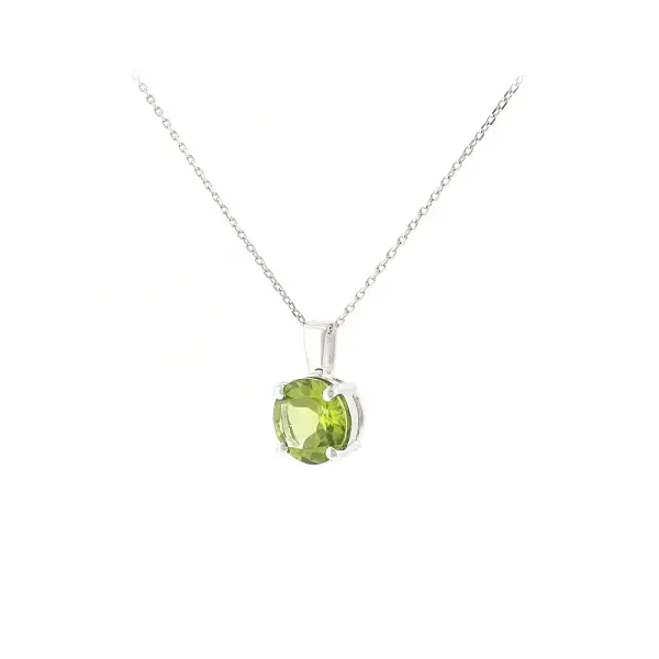 Eleganter Anhänger aus 18 kt Weißgold mit Peridot 1,90 ct