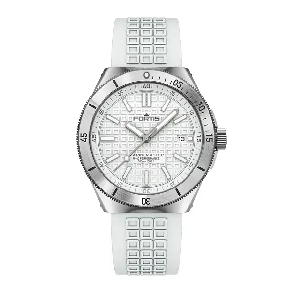 Fortis Marinemaster M-40 Schneeweiß auf Horizon Band F8120009
