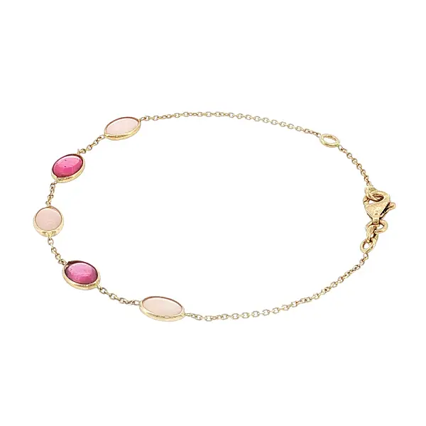 Armband aus 14 Karat Gold mit rosa Edelsteinen