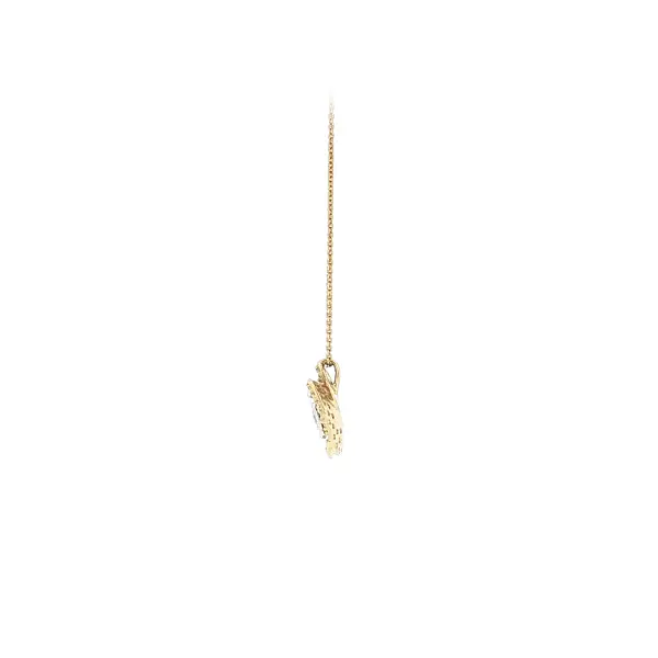 Elegante Halskette aus Gelb- und Weißgold mit Blume und Zirkonia