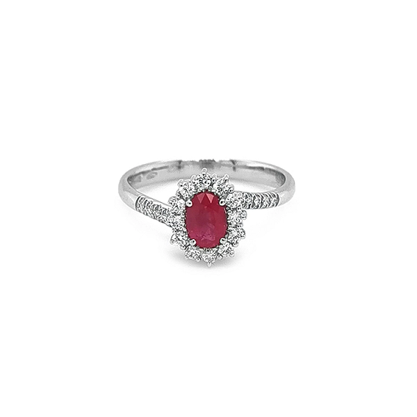 Goldring mit Rubin und Diamanten