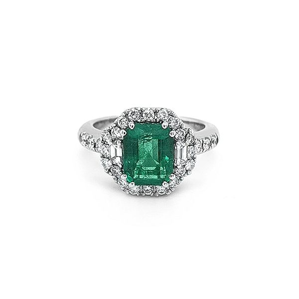 Goldring mit Smaragd und Diamanten
