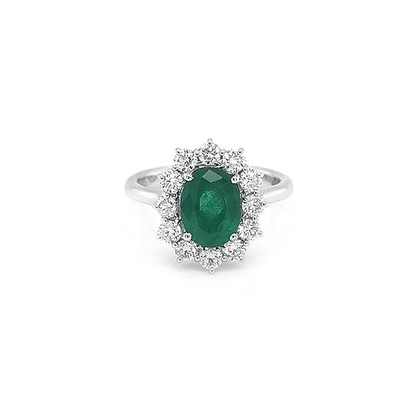 Goldring mit Smaragd und Diamanten