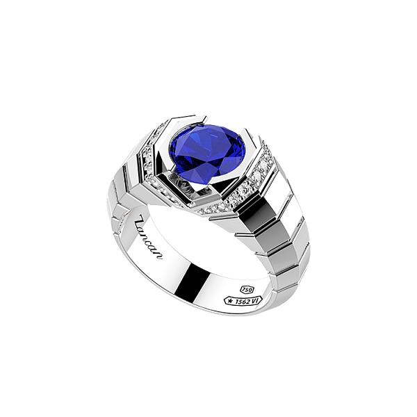 Gold Ring Zancan Couture Saphir EA311B