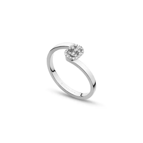 Gold Gucci GG Running Ring mit Diamanten