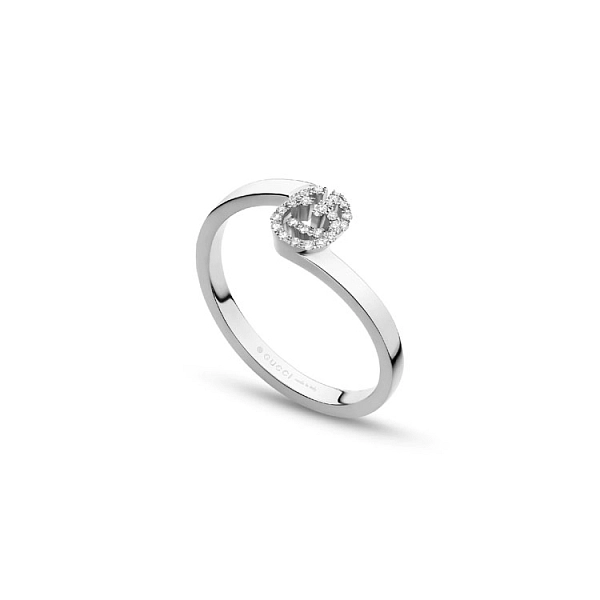 Gold Gucci GG Running Ring mit Diamanten