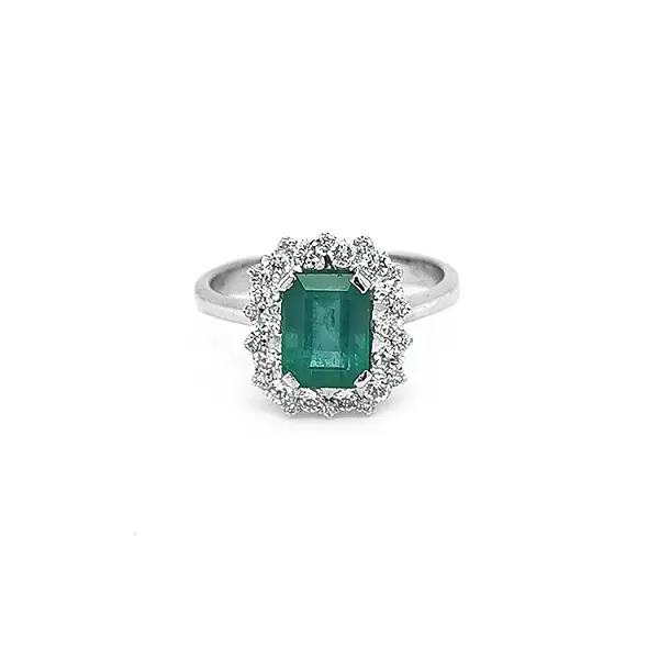 Goldring mit Smaragd und Diamanten