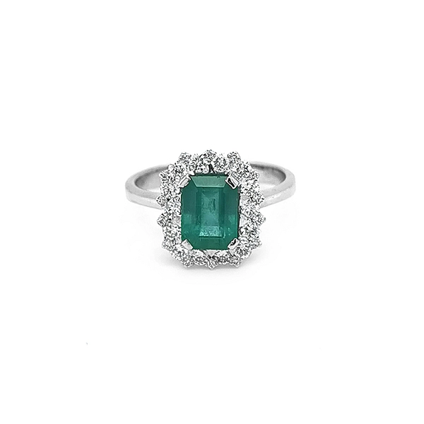 Goldring mit Smaragd und Diamanten