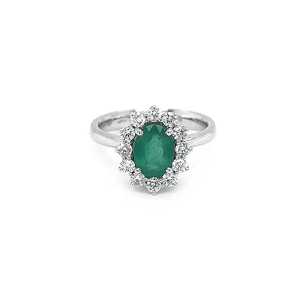 Goldring mit Smaragden und Diamanten