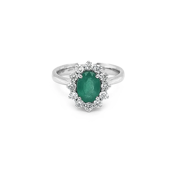 Goldring mit Smaragden und Diamanten