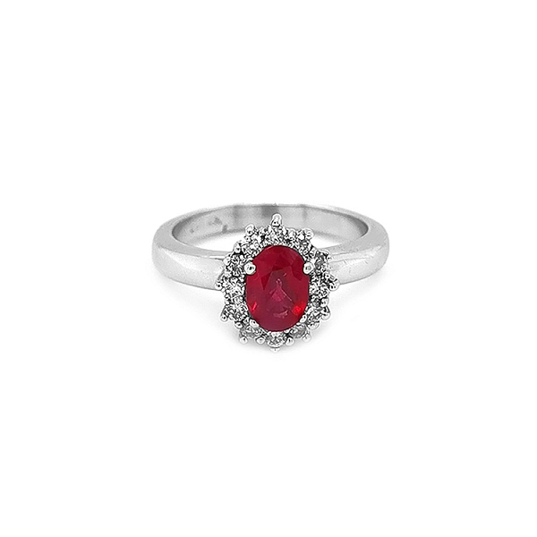 Goldring mit Rubin und Diamanten
