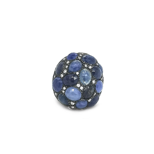Goldring mit Saphiren und Diamanten