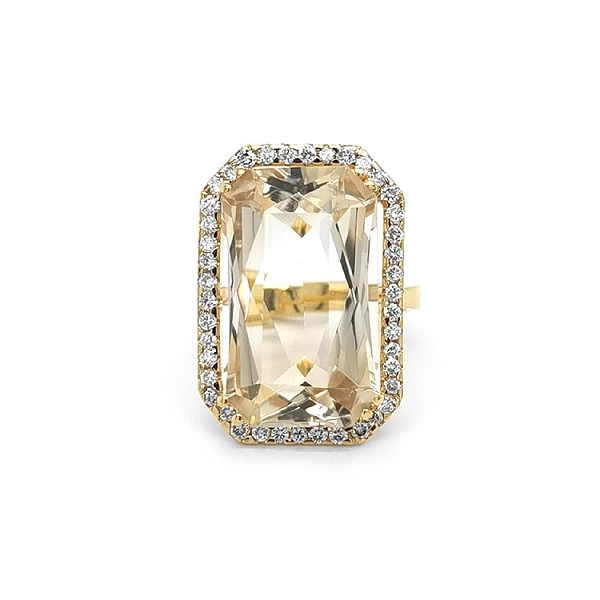 Goldring mit Citrin und Diamanten